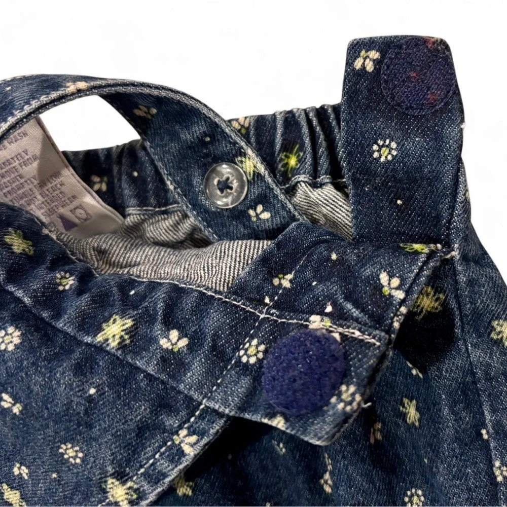 Vintage Gymboree Denim Overalls Floral Embroidered Y2K Baby 18-24M Girls